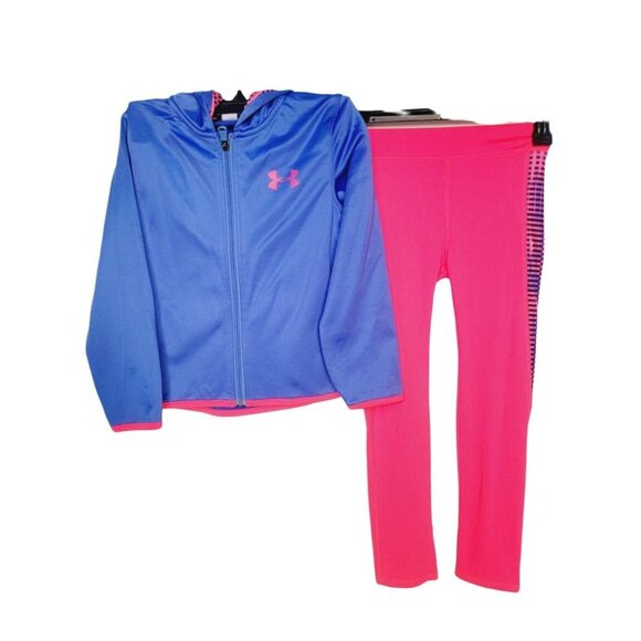 Under Armour Other - ✨✨Under Armour Sz 6 Girls Pink Purple zip Hoodie and Legging pant outfit Set New